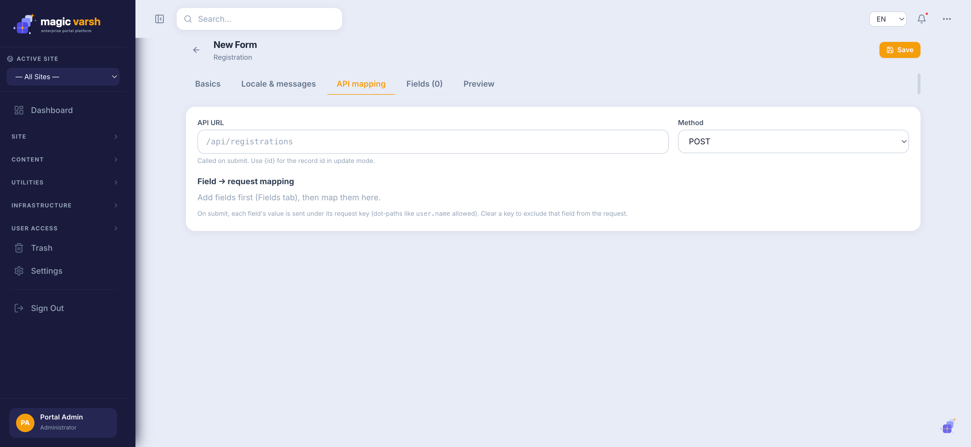 Step 4 — mapping the form to its API/data.