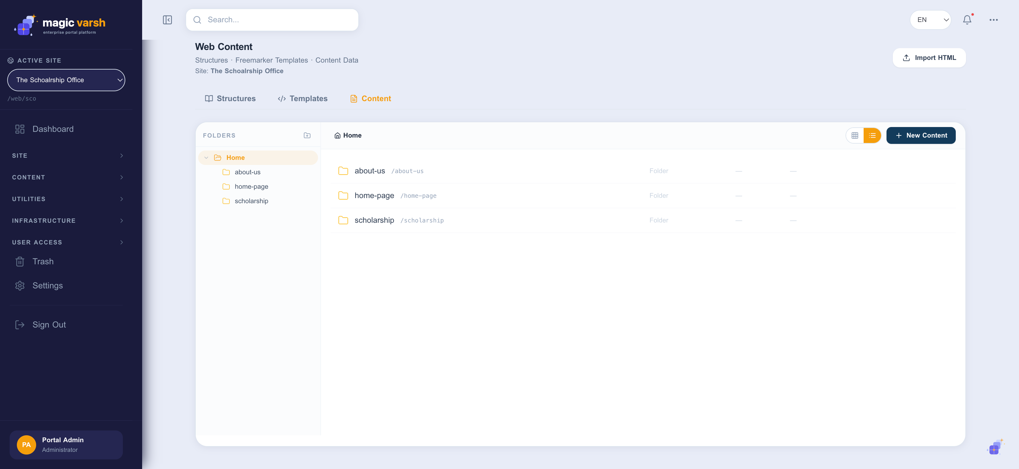 Authoring a web content item.