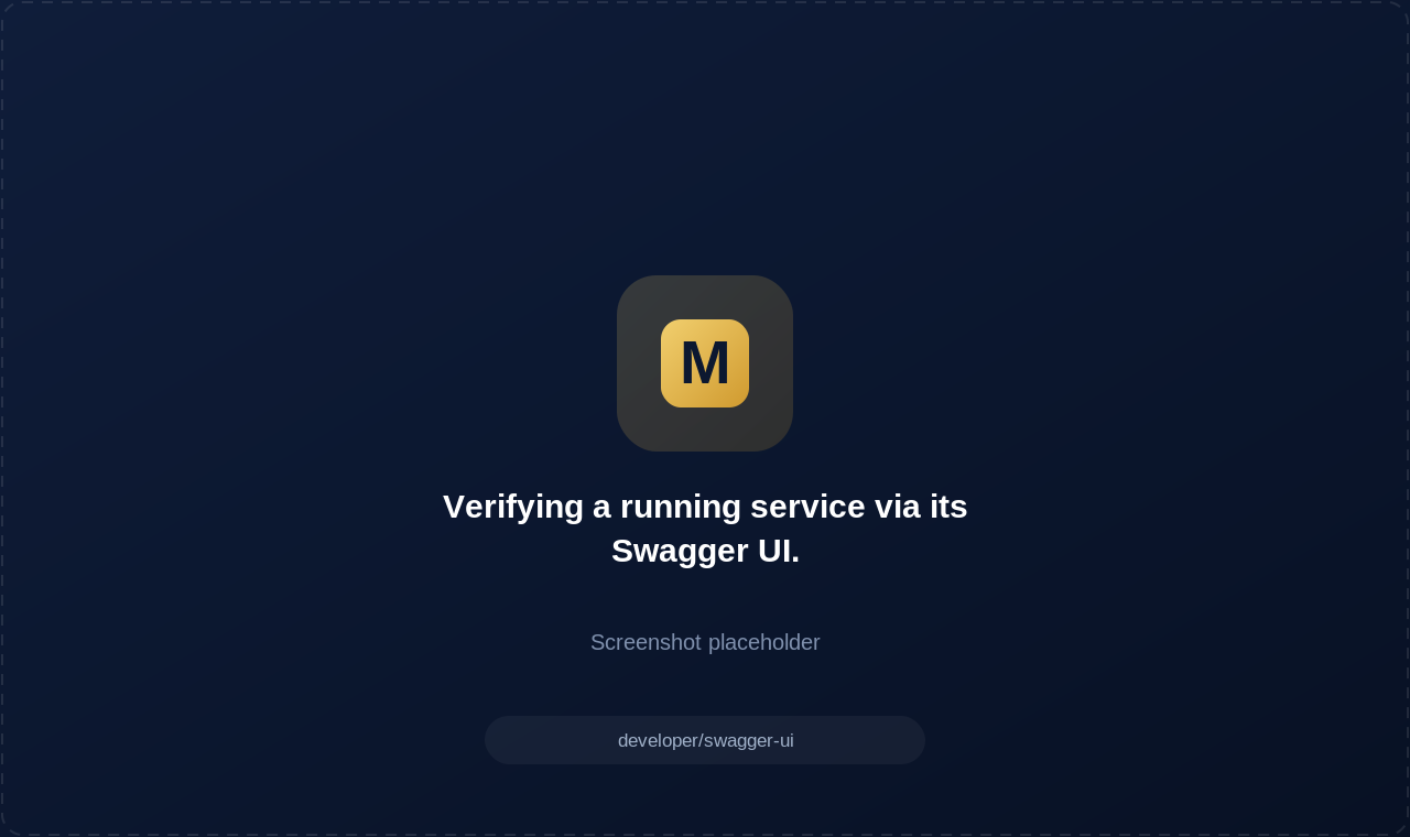 Verifying a running service via its Swagger UI.
